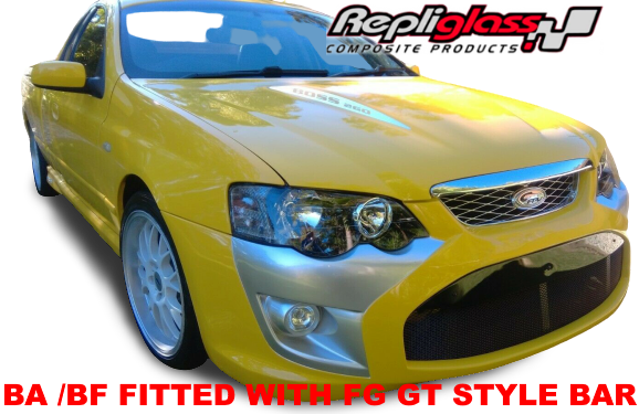 FORD FALCON BA / BF FRONT BUMPER BAR IN THE FG GT FPV STYLE TO SUIT XR6 XR8  HEADLIGHTS – Repliglass Pty Ltd