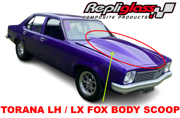 HOLDEN TORANA LH / LX FOX BODY REVERSE COWL BONNET SCOOP SL/R5000 A9X SS –  Repliglass Pty Ltd