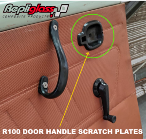 Classic Mazda R100/1000/1200/1300 Door Handle Crank – Black Aluminum Pair